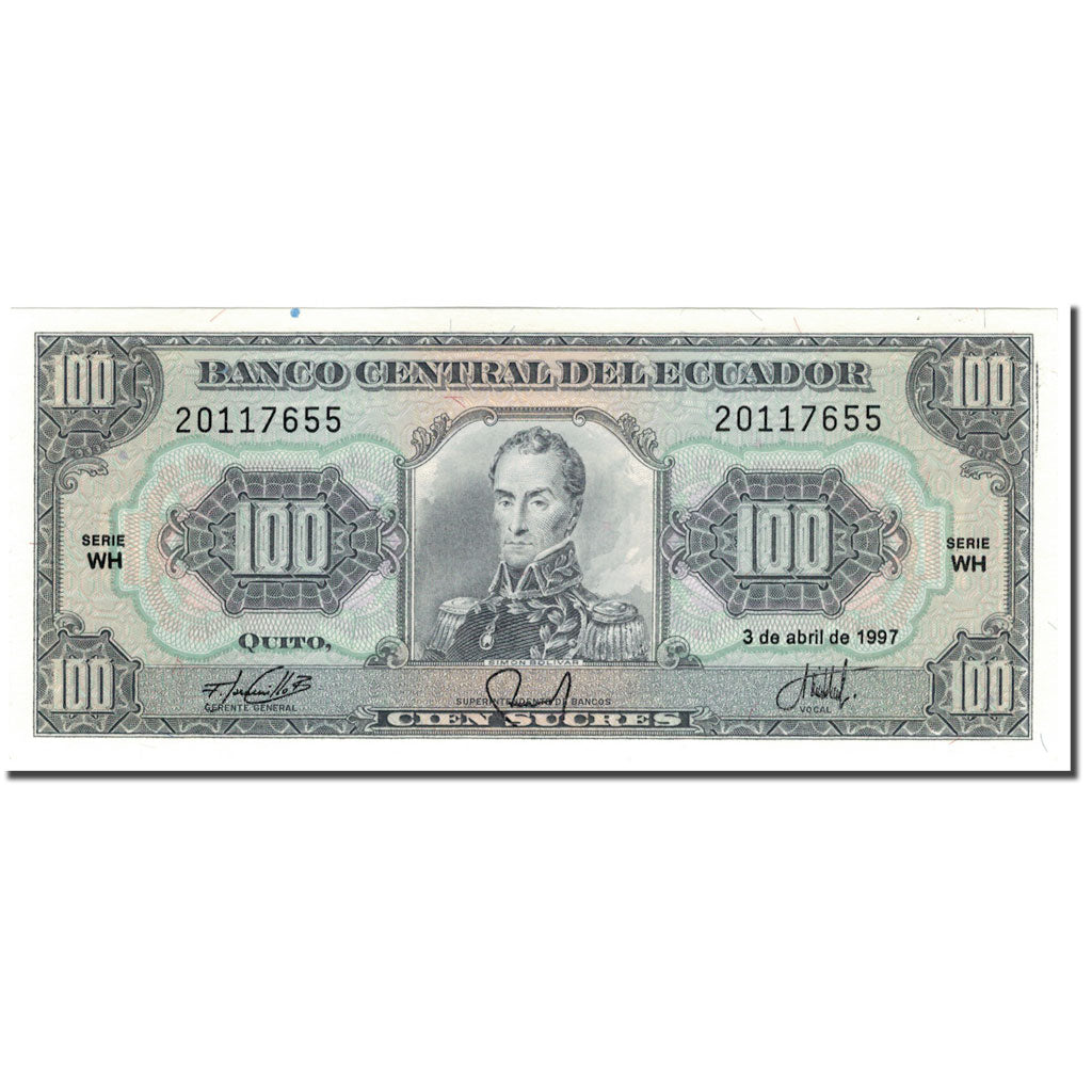 Banknote, Ecuador, 100 Sucres, 1997-04-03, KM:123Ad, UNC(65-70)