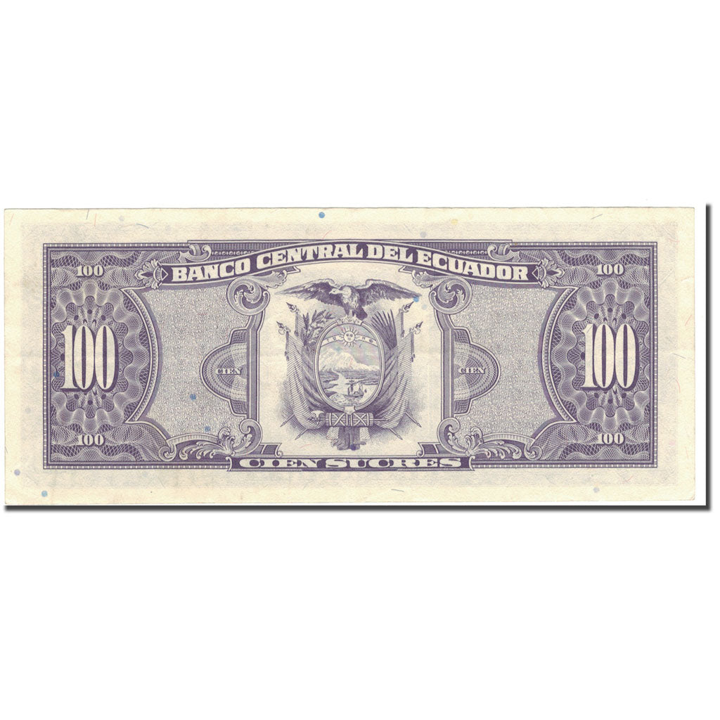 Banknote, Ecuador, 100 Sucres, 1992-12-04, KM:123Ab, AU(55-58)