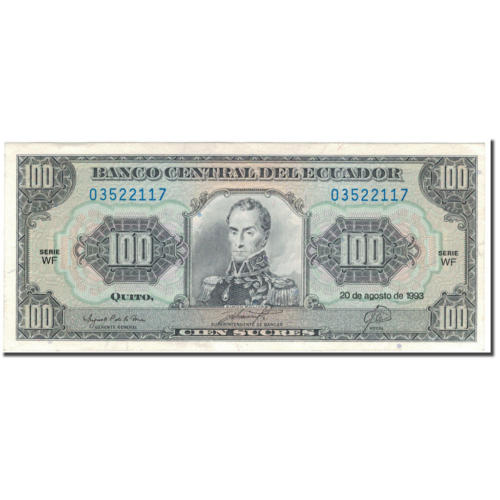 Banknote, Ecuador, 100 Sucres, 1993-08-20, KM:123Ab, UNC(64)