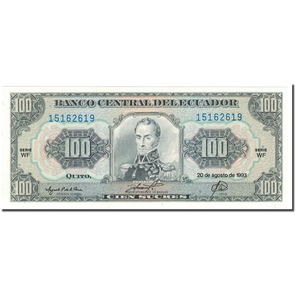 Banknote, Ecuador, 100 Sucres, 1993-08-20, KM:123Ab, UNC(65-70)