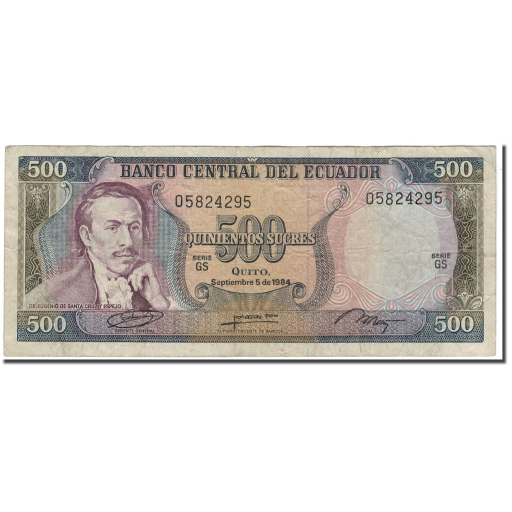 Banknote, Ecuador, 500 Sucres, 1984-09-05, KM:124a, F(12-15)