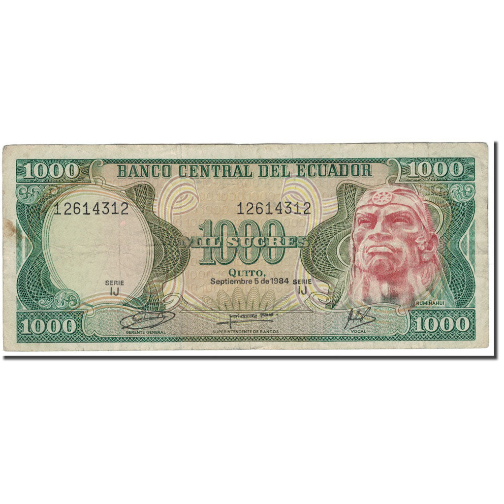 Banknote, Ecuador, 1000 Sucres, 1984-09-05, KM:125a, VF(20-25)