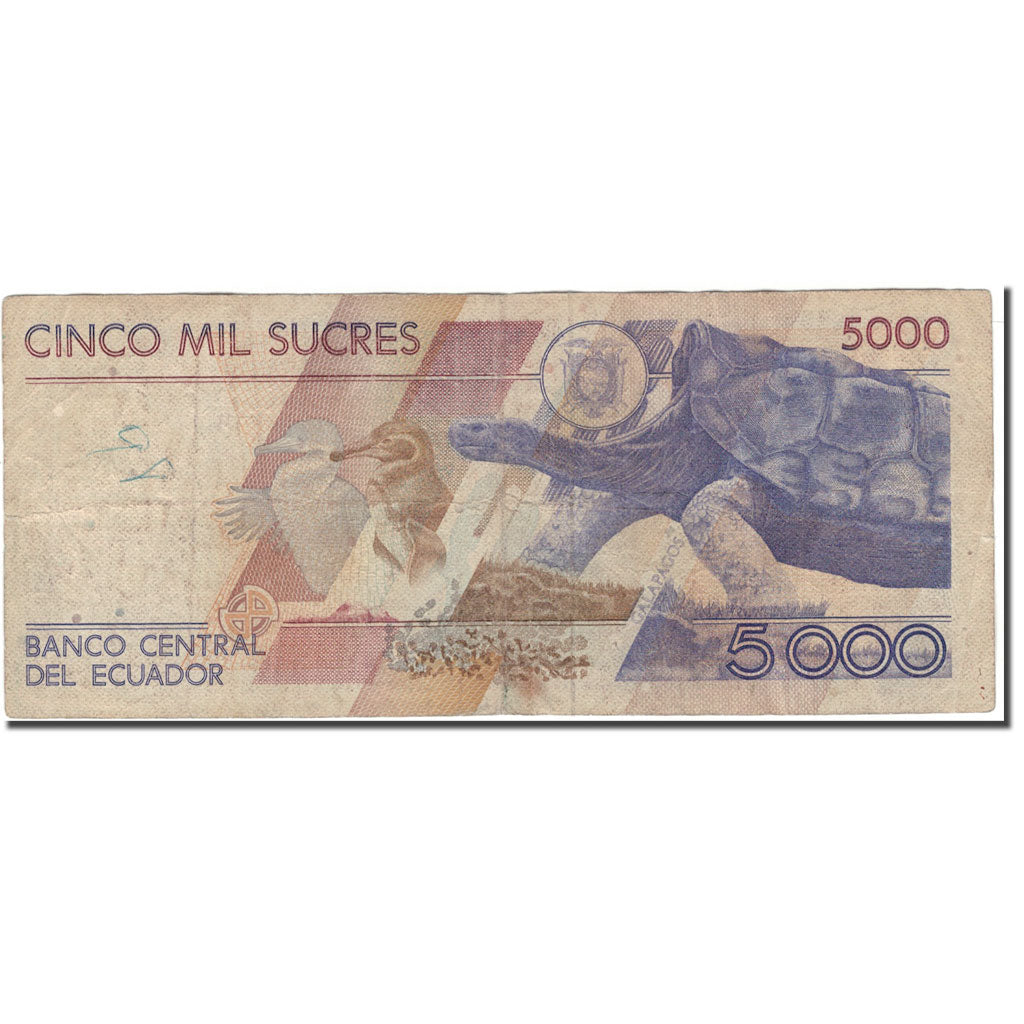 Banknote, Ecuador, 5000 Sucres, 1987-12-01, KM:126a, VF(20-25)