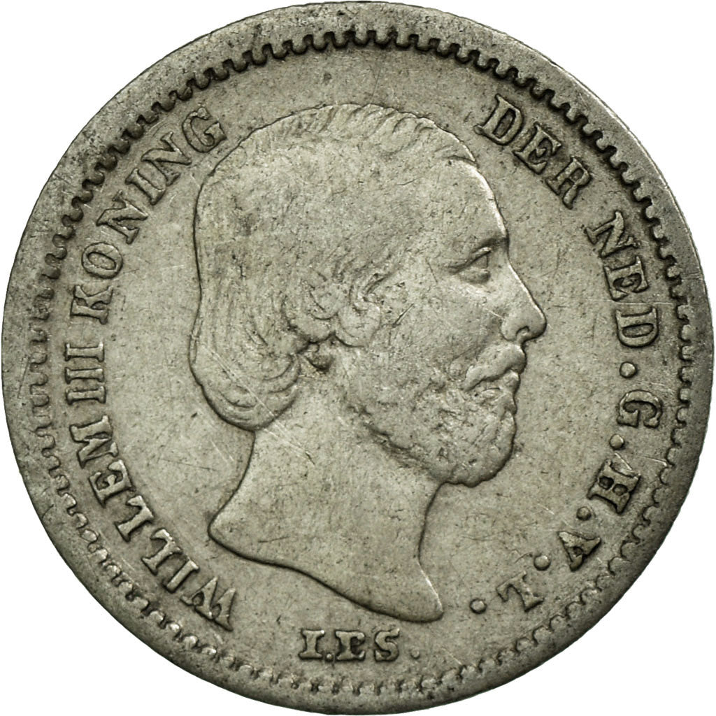 Coin, Netherlands, William III, 5 Cents, 1850, VF(30-35), Silver, KM:91