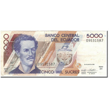 Banknote, Ecuador, 5000 Sucres, 1992-06-22, KM:128a, AU(55-58)