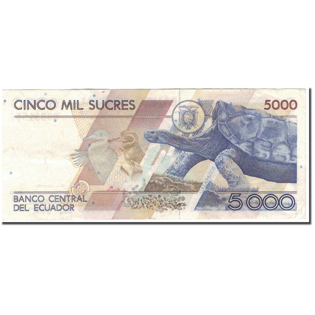 Banknote, Ecuador, 5000 Sucres, 1992-06-22, KM:128a, AU(55-58)