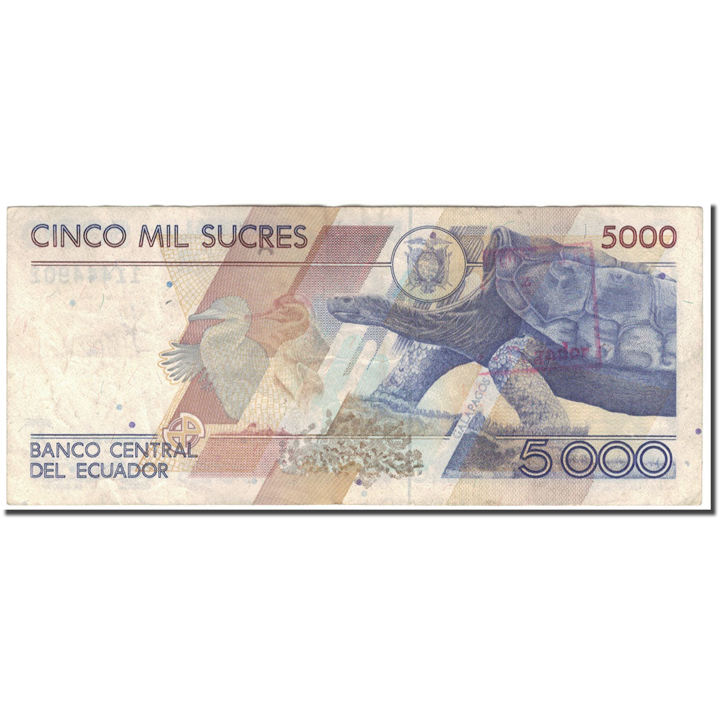 Banknote, Ecuador, 5000 Sucres, 1993-08-20, KM:128a, VF(20-25)