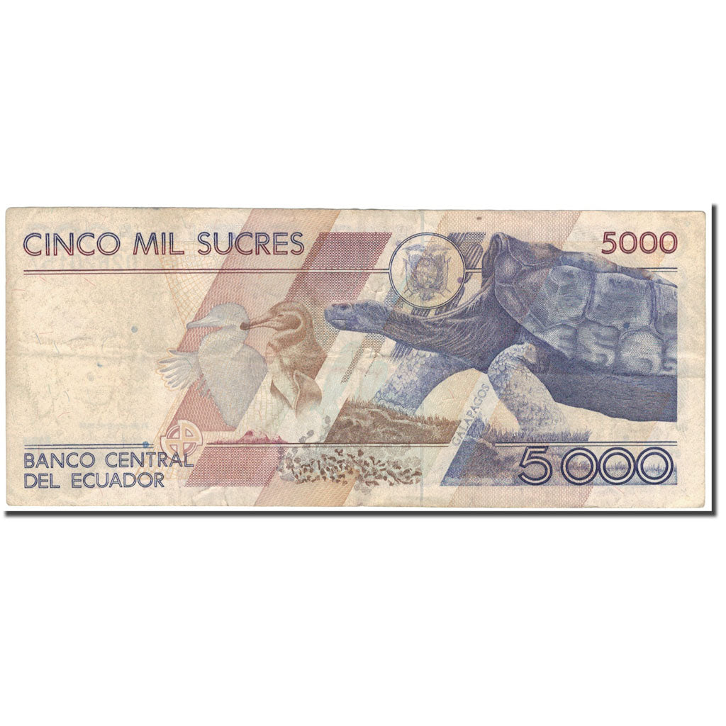 Billete, 5000 Sucres, Ecuador, 1991-06-21, KM:128a, RC+