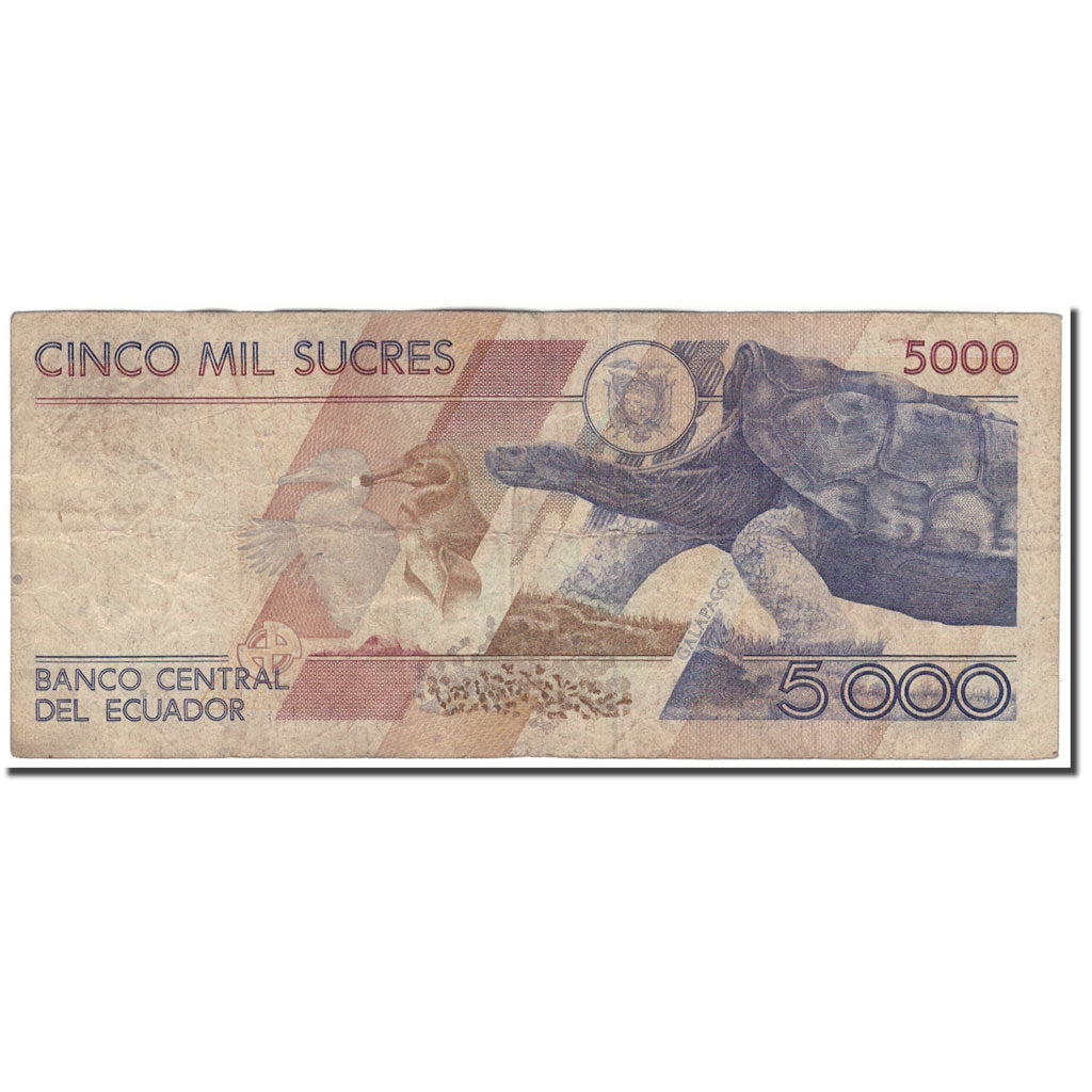 Banknote, Ecuador, 5000 Sucres, 1991-06-21, KM:128a, G(4-6)