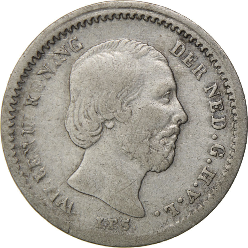 NETHERLANDS, 5 Cents, 1850, KM #91, EF(40-45), Silver, 12.5, 0.66
