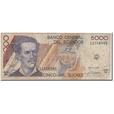 Banknote, Ecuador, 5000 Sucres, 1992-03-17, KM:128a, VG(8-10)