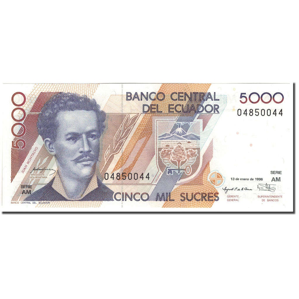 Banknote, Ecuador, 5000 Sucres, 1996-01-13, KM:128b, UNC(65-70)