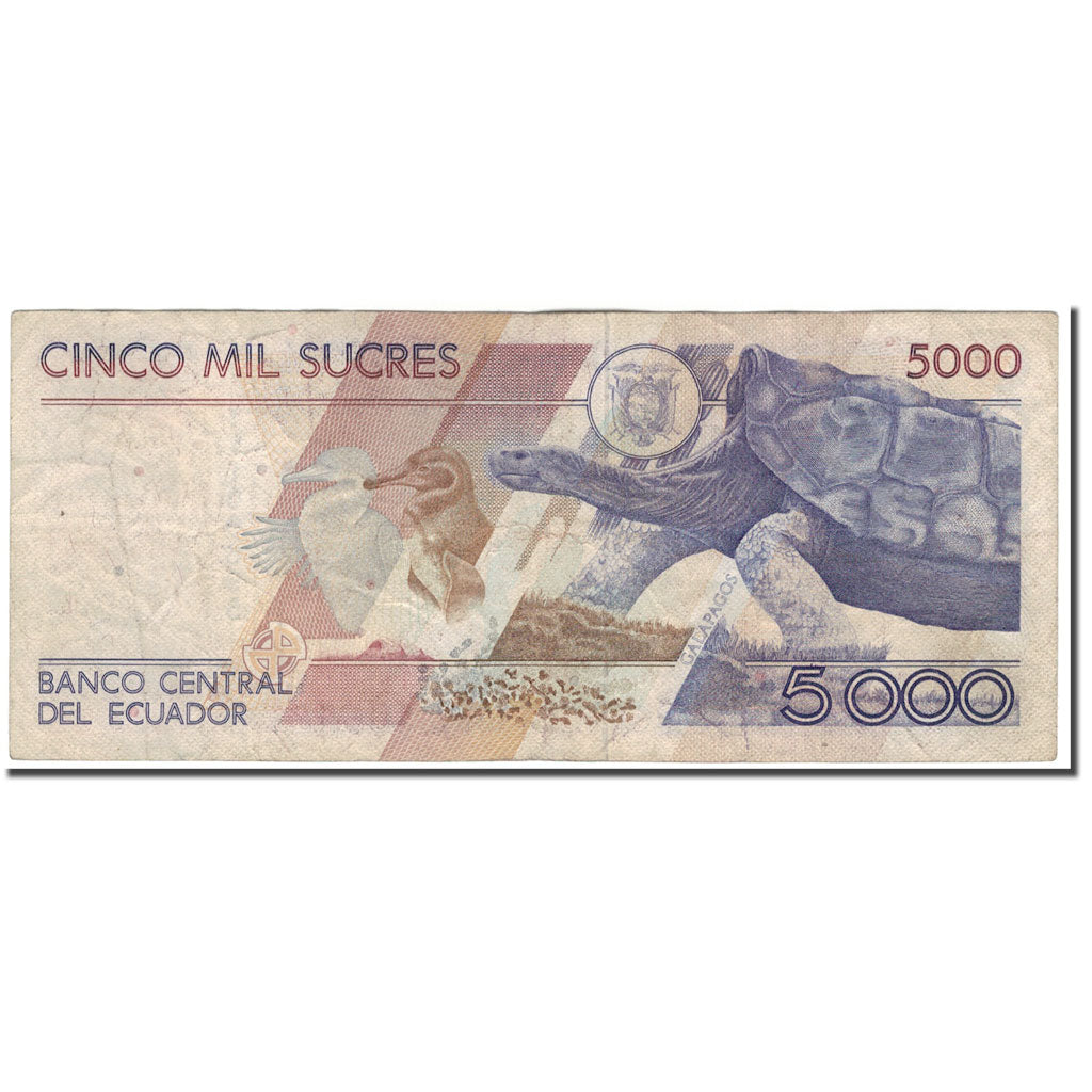Banknote, Ecuador, 5000 Sucres, 1987-12-01, KM:126a, VG(8-10)