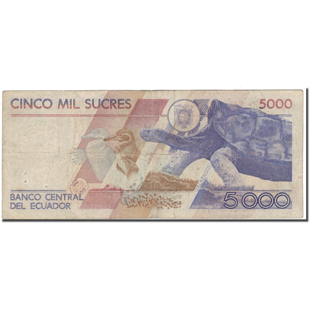 Banknote, Ecuador, 5000 Sucres, 1987-12-01, KM:126a, VG(8-10)