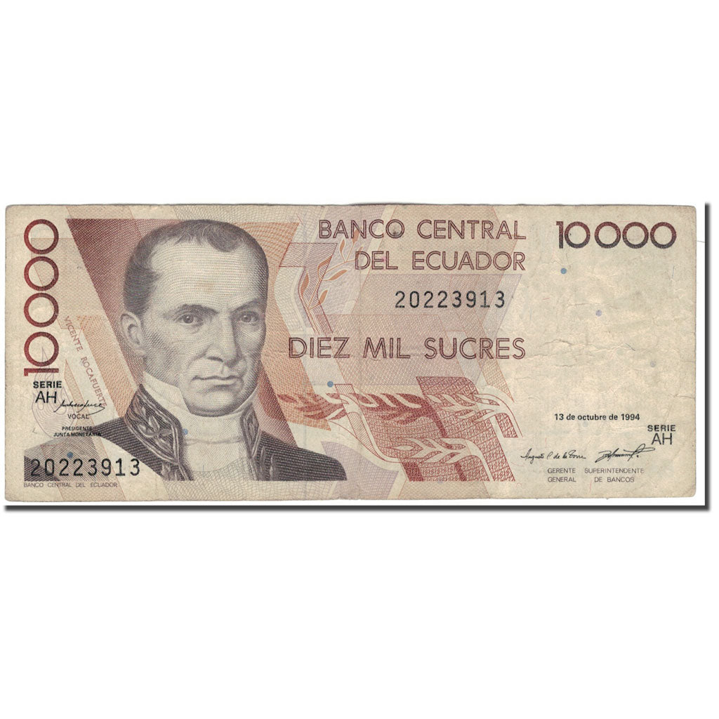 Banknote, Ecuador, 10,000 Sucres, 1994-10-13, KM:127a, F(12-15)