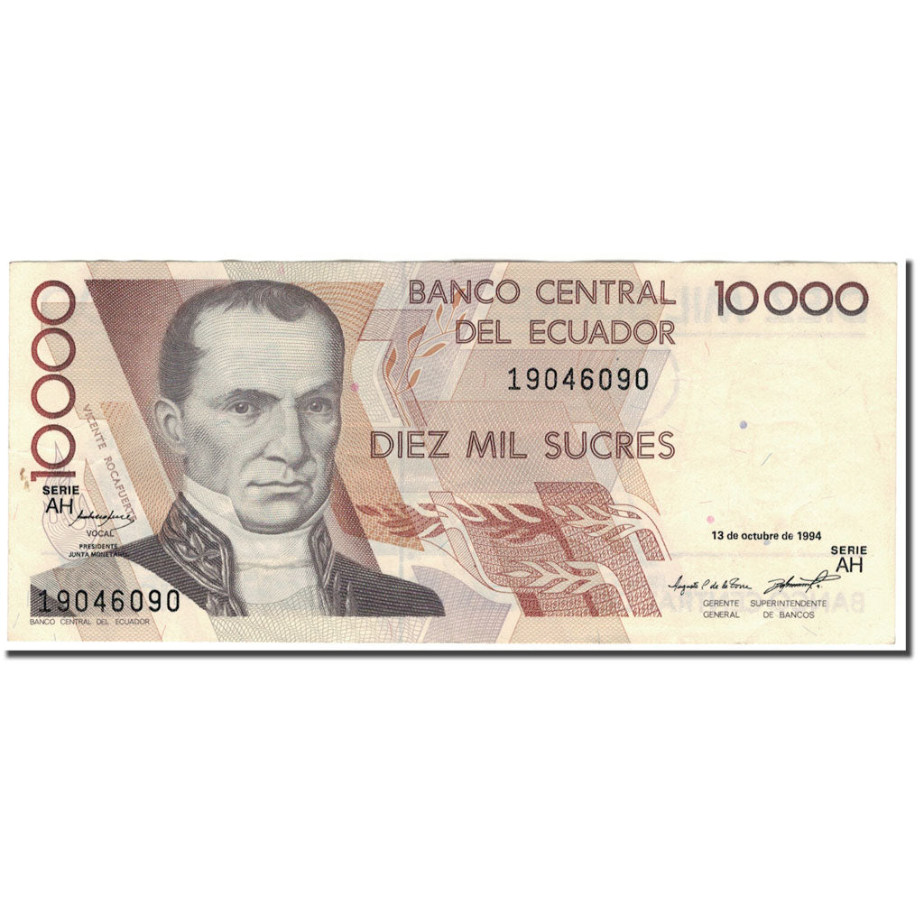 Banknote, Ecuador, 10,000 Sucres, 1994-10-13, KM:127a, AU(50-53)