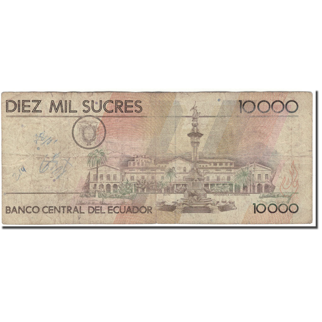 Banknote, Ecuador, 10,000 Sucres, 1988-07-30, KM:127a, AG(1-3)