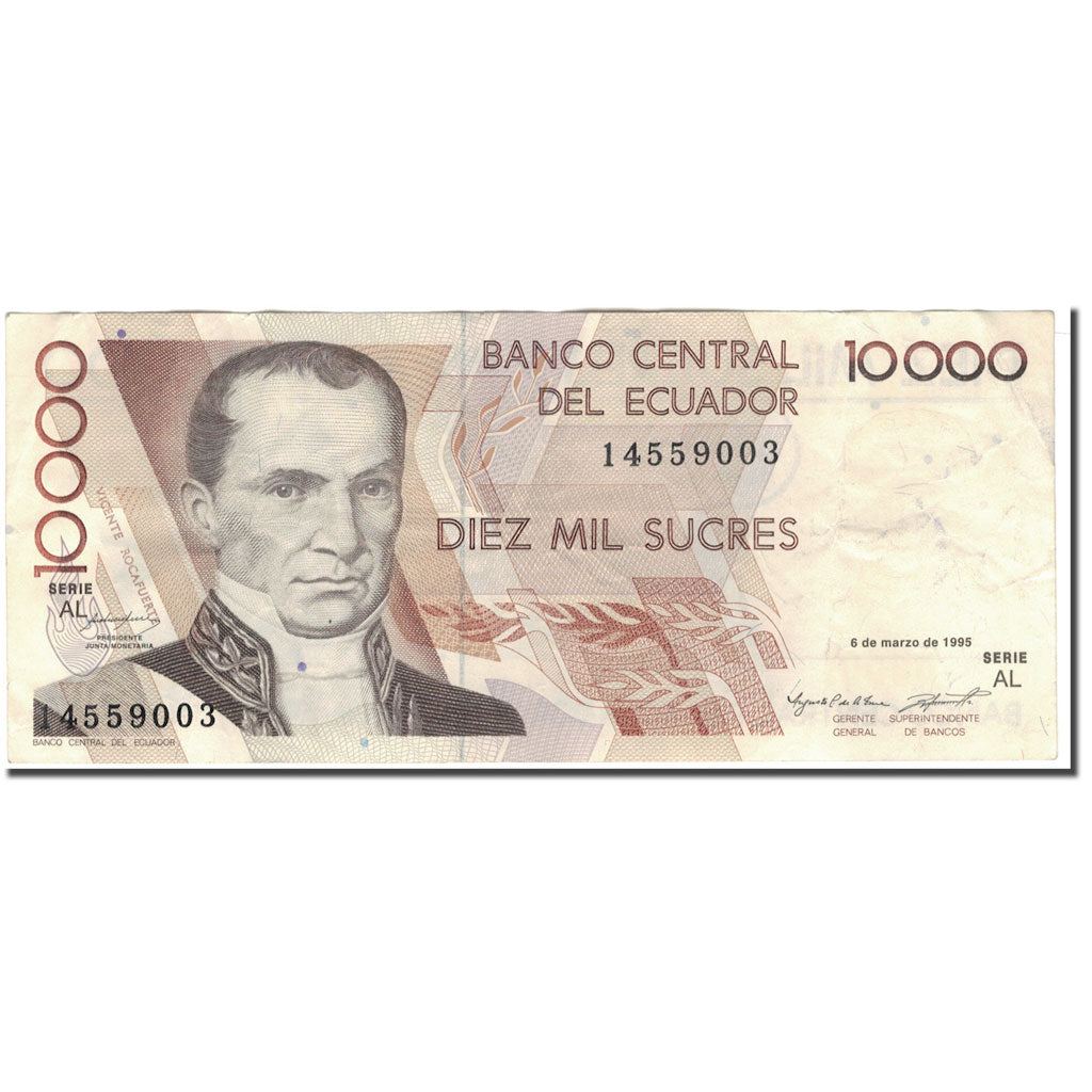 Banknote, Ecuador, 10,000 Sucres, 1995-03-06, KM:127b, VF(30-35)
