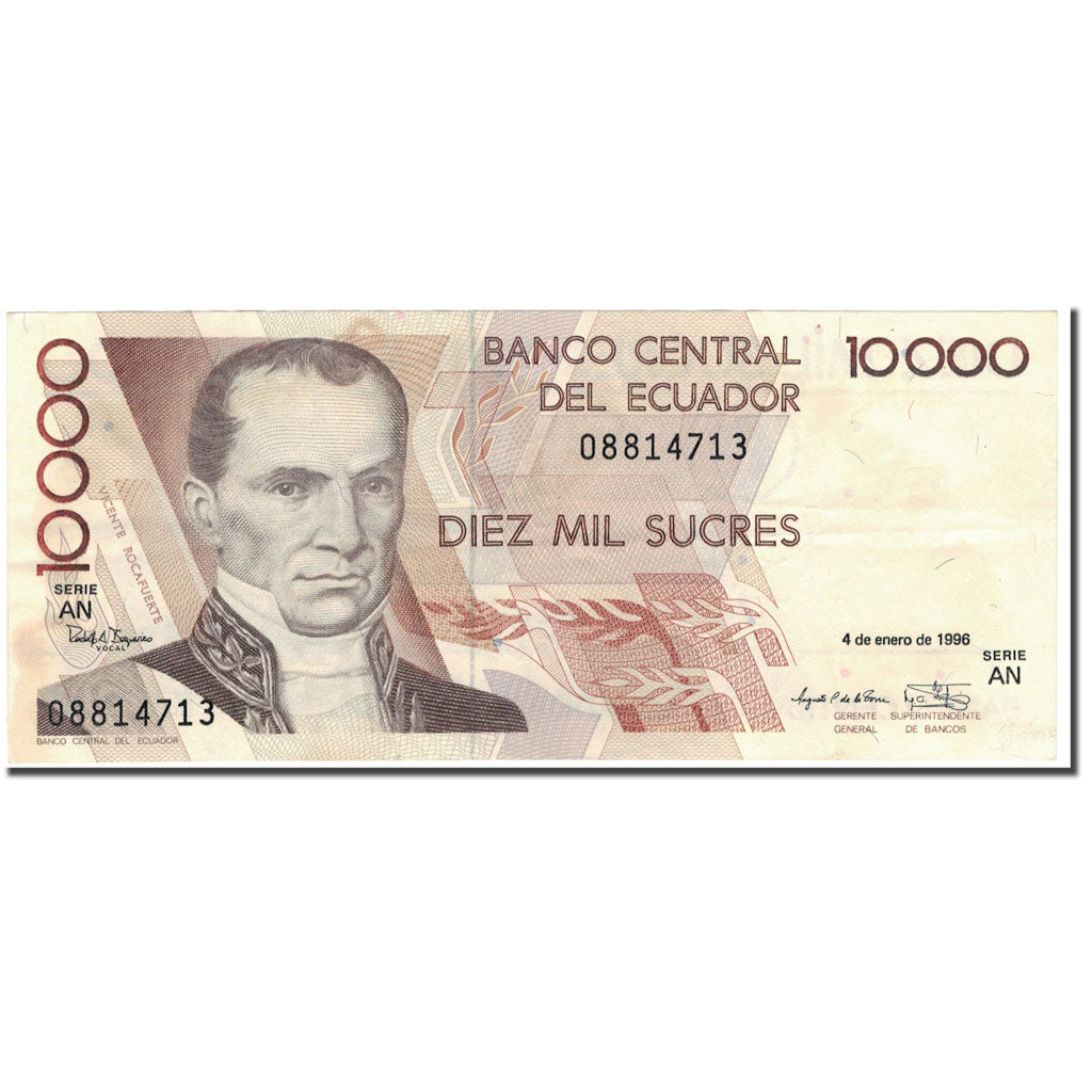 Banknote, Ecuador, 10,000 Sucres, 1996-01-04, KM:127b, VF(30-35)