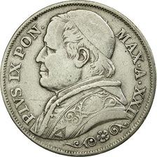 Coin, ITALIAN STATES, PAPAL STATES, Pius IX, 2 Lire, 1867, Roma, EF(40-45)