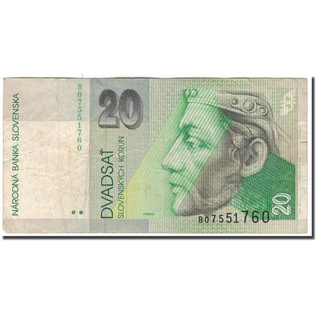 Banknote, Slovakia, 20 Korun, 1993-09-01, KM:20a, VF(20-25)