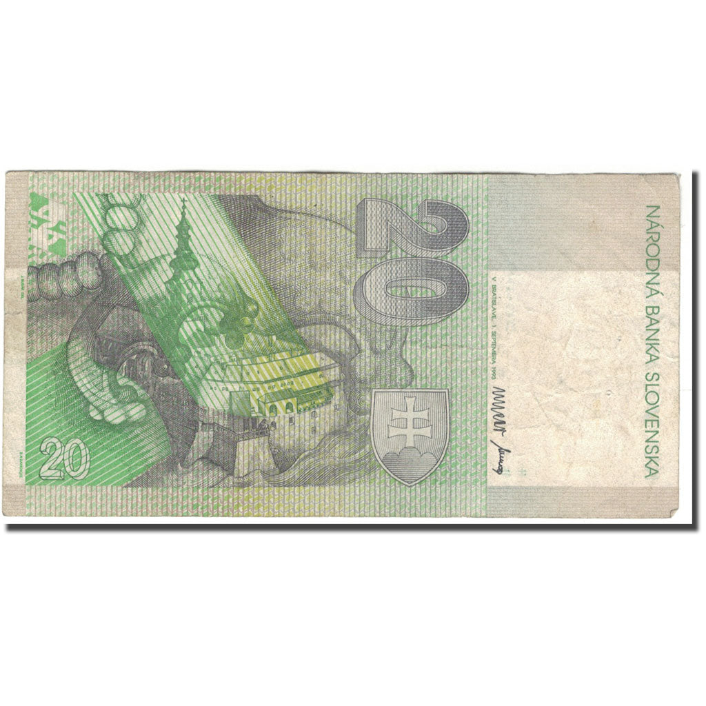 Banknote, Slovakia, 20 Korun, 1993-09-01, KM:20a, VF(20-25)