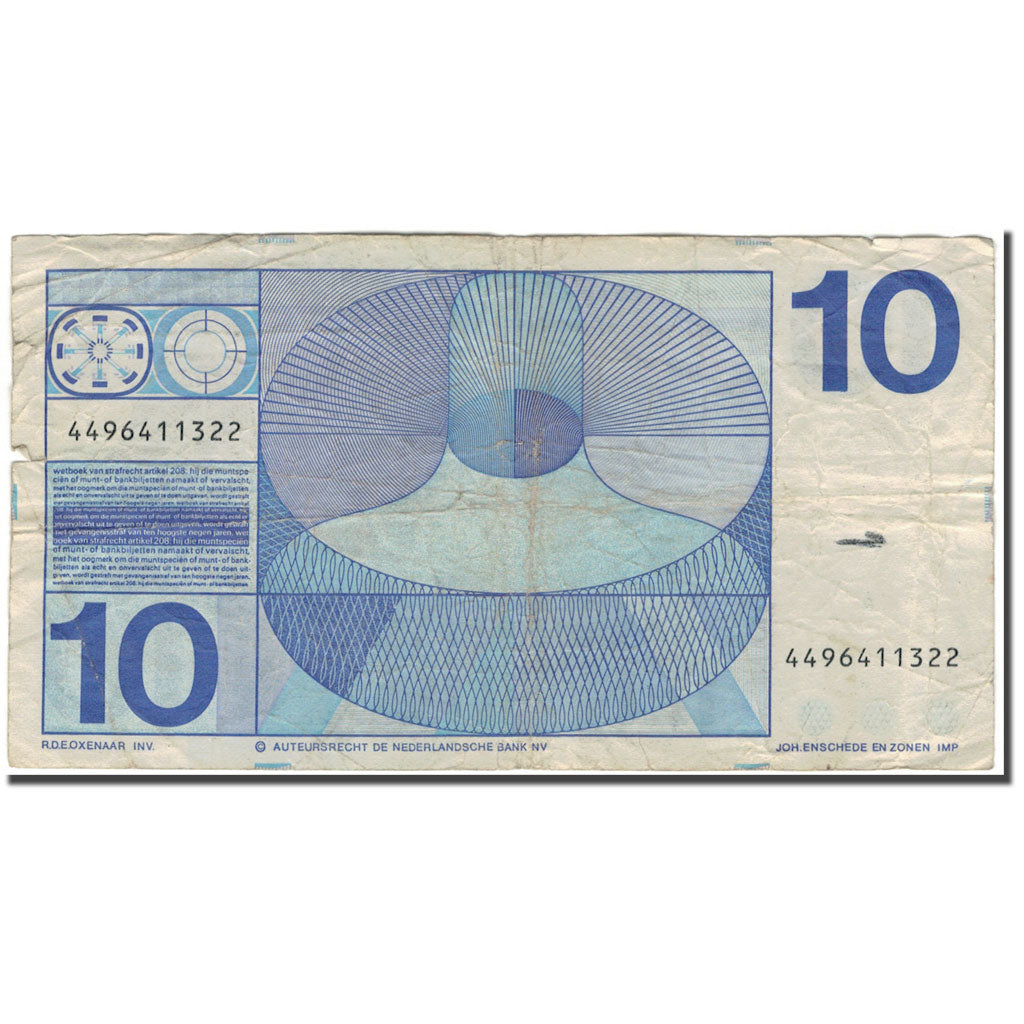 Banknote, Netherlands, 10 Gulden, 1968-04-25, KM:91a, VG(8-10)