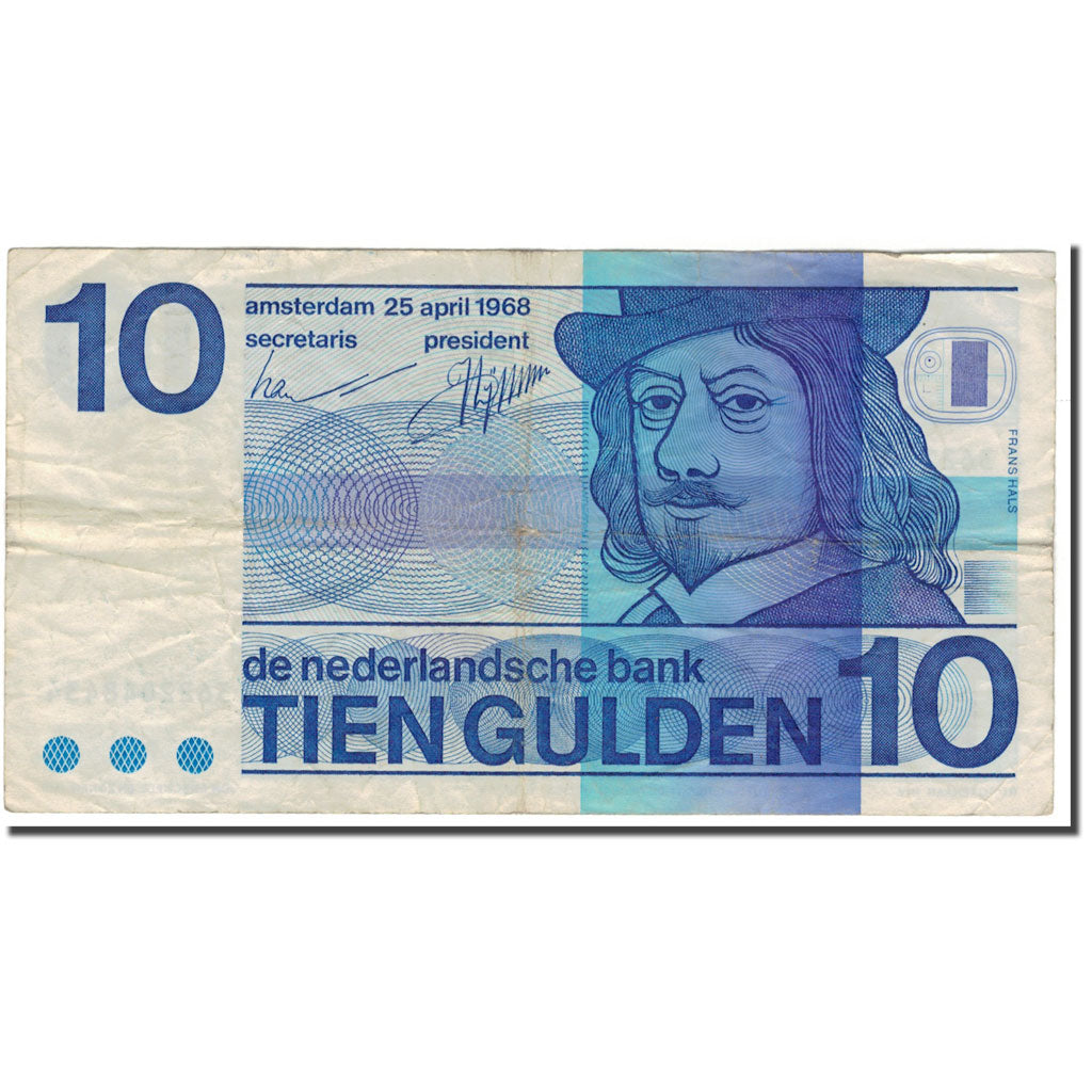 Banknote, Netherlands, 10 Gulden, 1968-04-25, KM:91a, VF(20-25)
