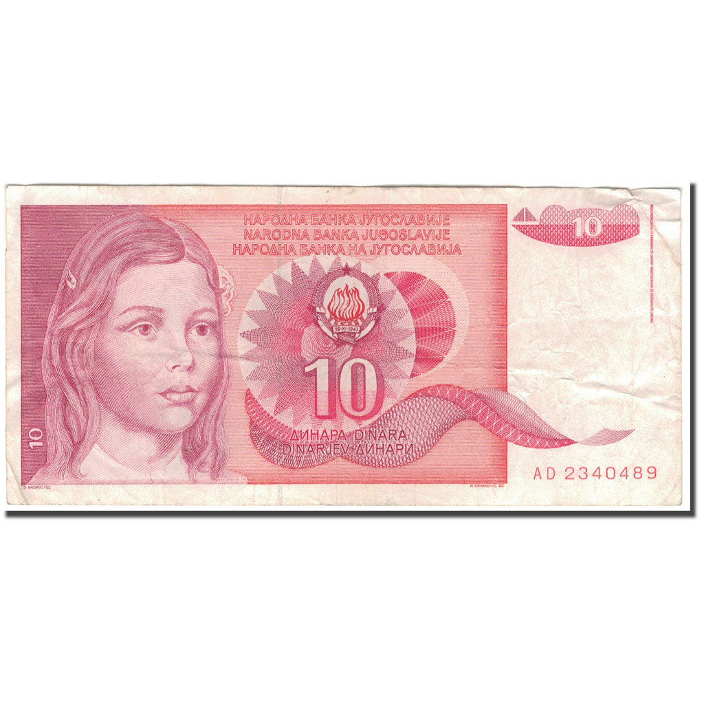 Billet, Yougoslavie, 10 Dinara, 1990-09-01, KM:103, TB+