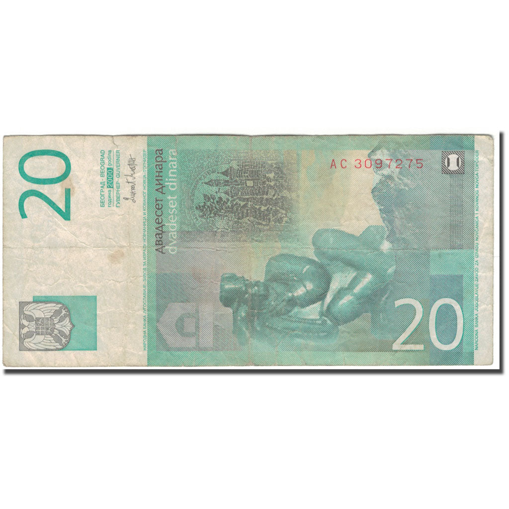 Biljet, Joegoslaviëe, 20 Dinara, 2000, KM:154a, B+