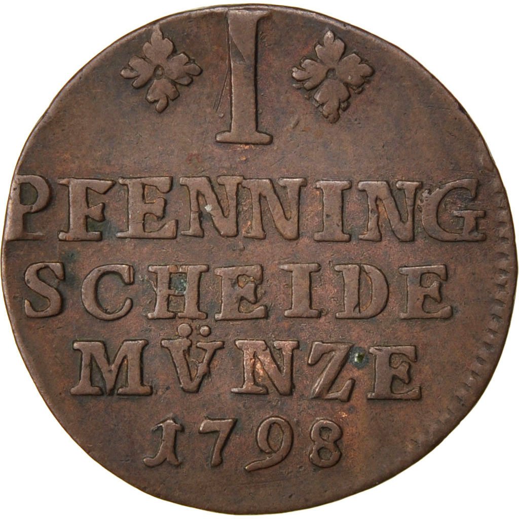 GERMAN STATES, Pfennig, 1798, Brunswick, KM #995, EF(40-45), Copper, 2.46
