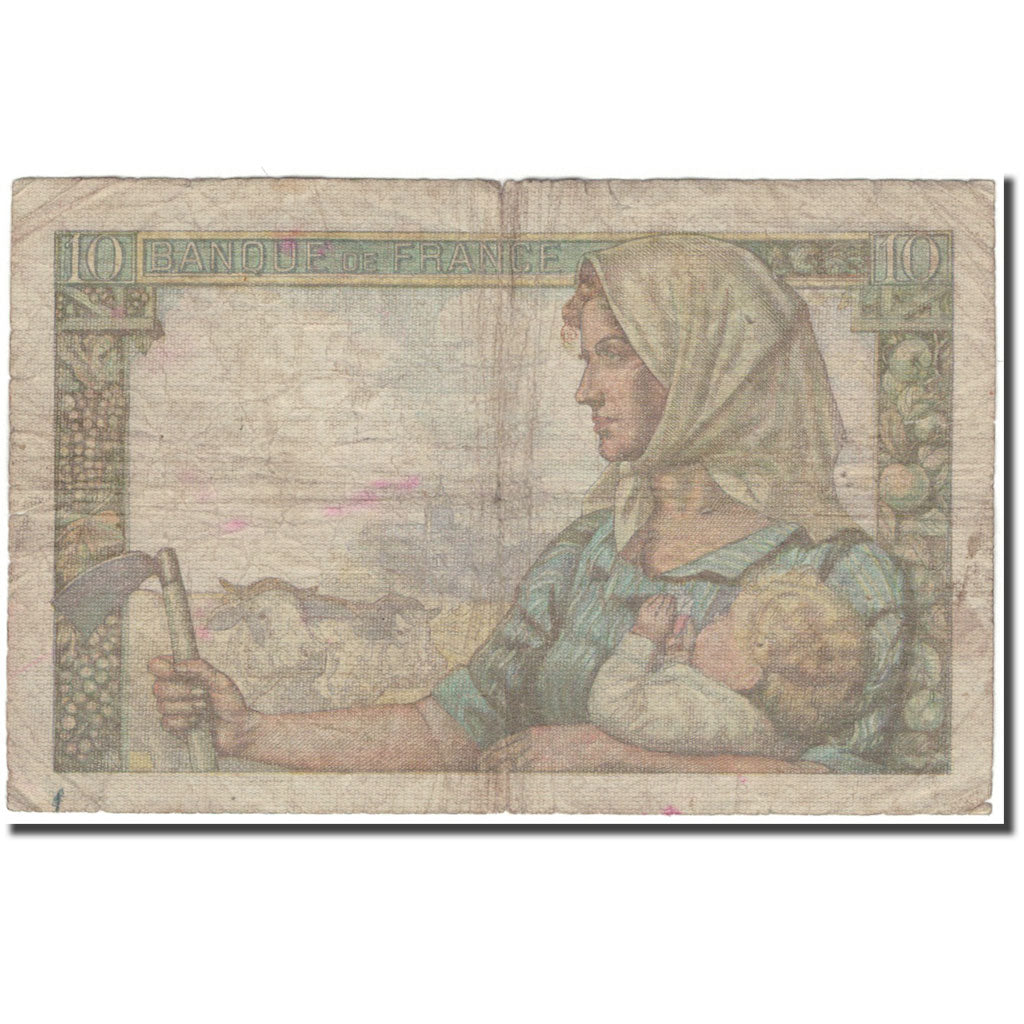Frankreich, 10 Francs, 10 F 1941-1949 ''Mineur'', 1942-11-26, GE+, Fayette:8.6