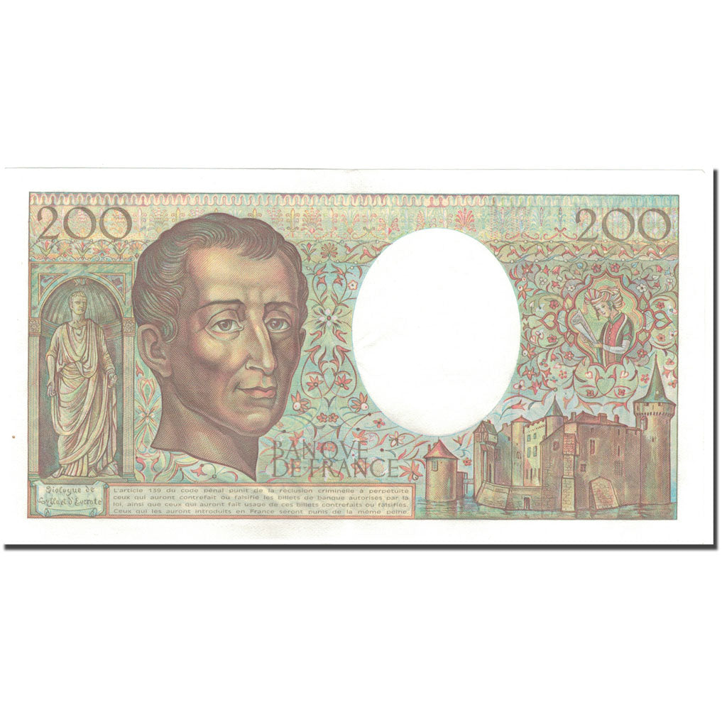 France, 200 Francs, 200 F 1981-1994 ''Montesquieu'', 1989, UNC(60-62)