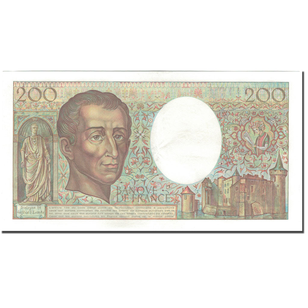 France, 200 Francs, 200 F 1981-1994 ''Montesquieu'', 1989, UNC(60-62)