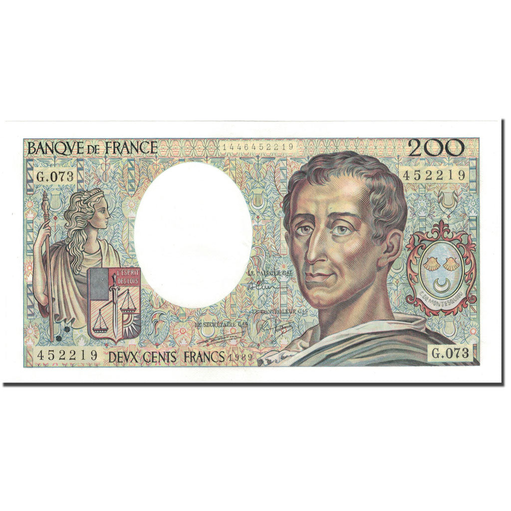 France, 200 Francs, 200 F 1981-1994 ''Montesquieu'', 1989, UNC(60-62)