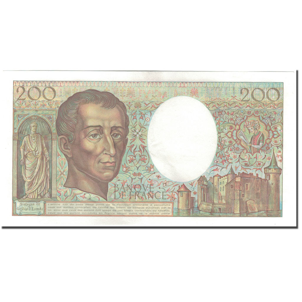 France, 200 Francs, 200 F 1981-1994 ''Montesquieu'', 1989, UNC(60-62)