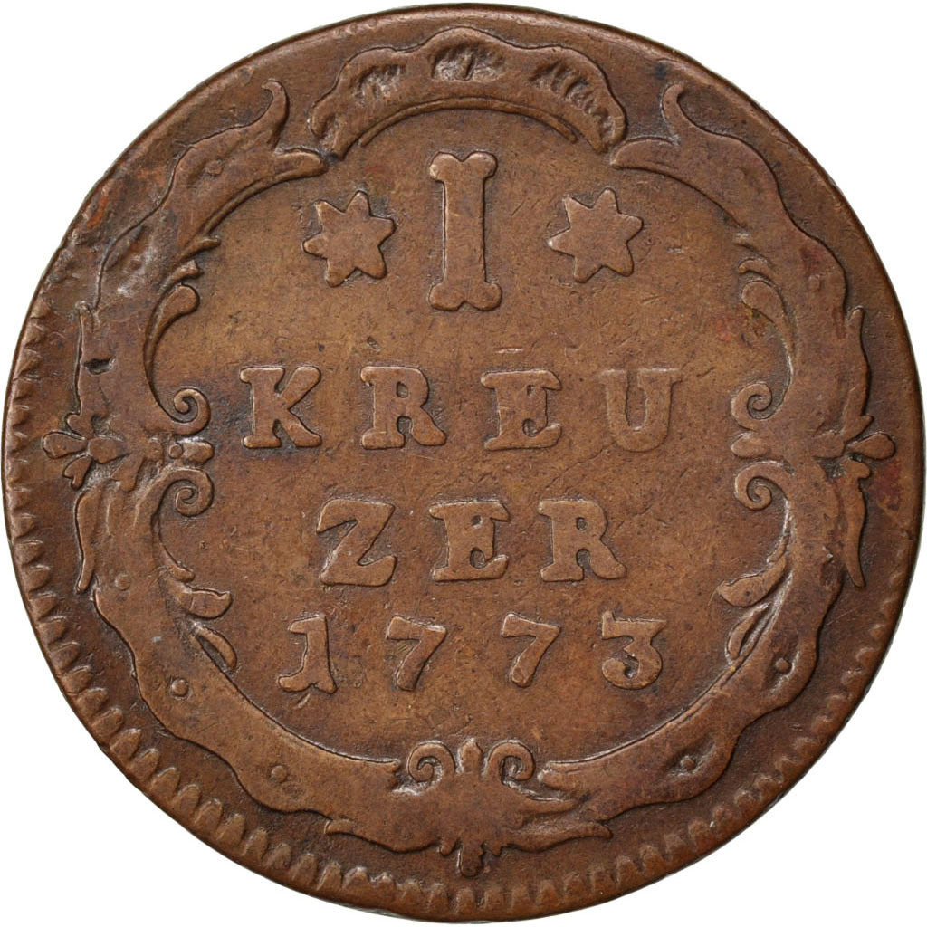 GERMAN STATES, Kreuzer, 1773, KM #111, EF(40-45), Copper, 7.85
