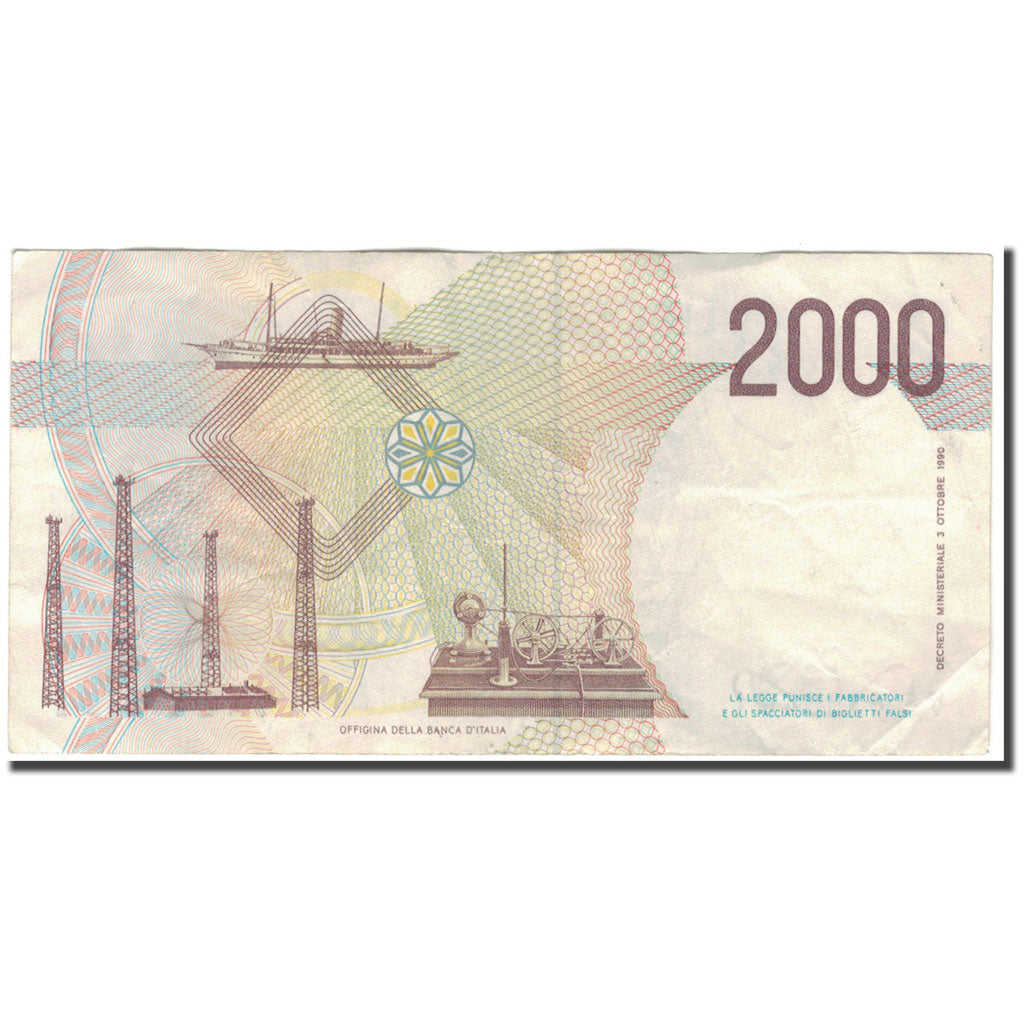 Banconote, Italia, 2000 Lire, 1990-10-03, KM:115, BB