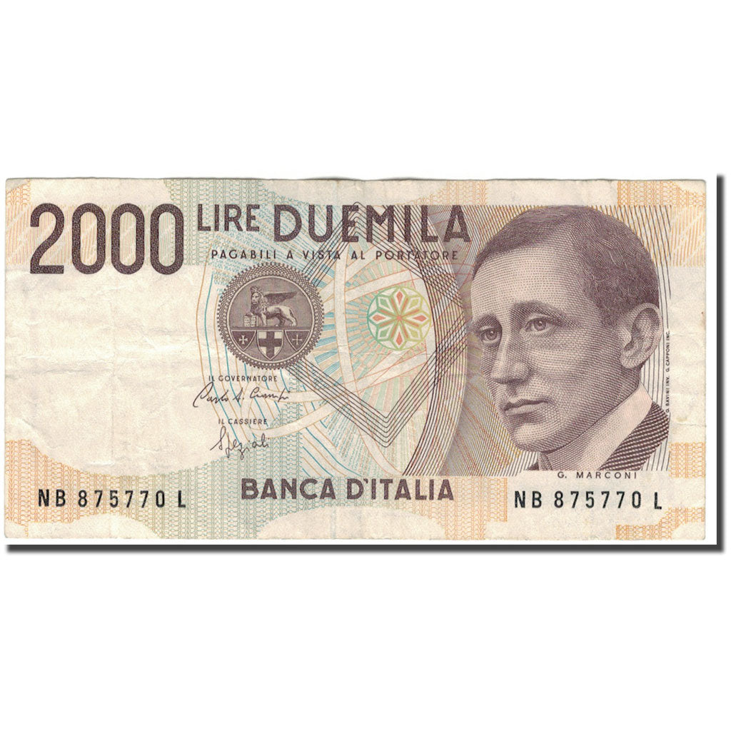 Banconote, Italia, 2000 Lire, 1990-10-03, KM:115, MB+