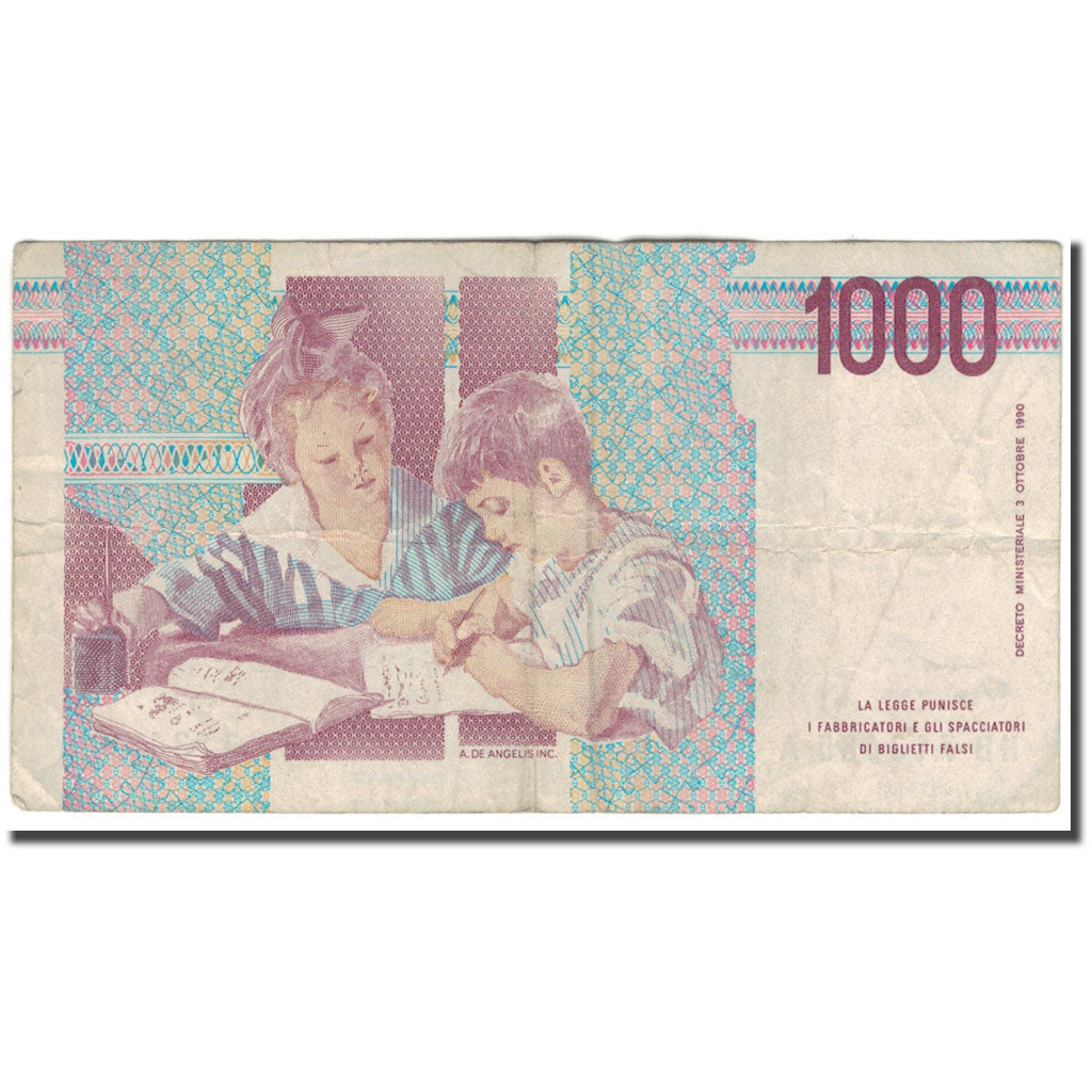 Billet, Italie, 1000 Lire, 1990-10-03, KM:114b, TB