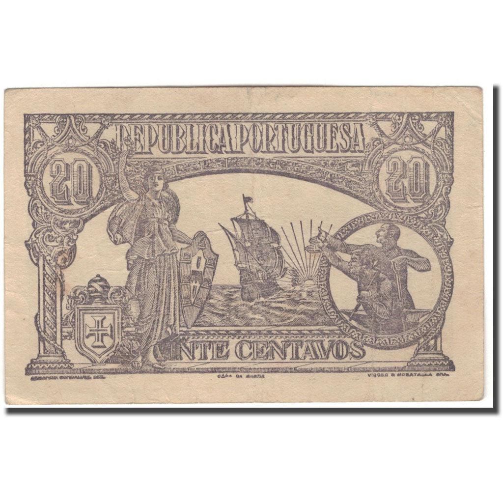 Banknote, Portugal, 20 Centavos, 1922, KM:100, VF(30-35)