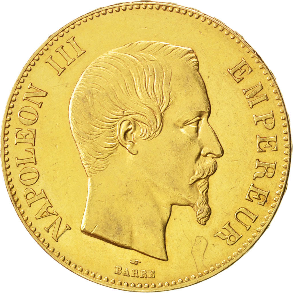 Moneda, Francia, Napoleon III, Napoléon III, 100 Francs, 1858, Paris, EBC, Oro