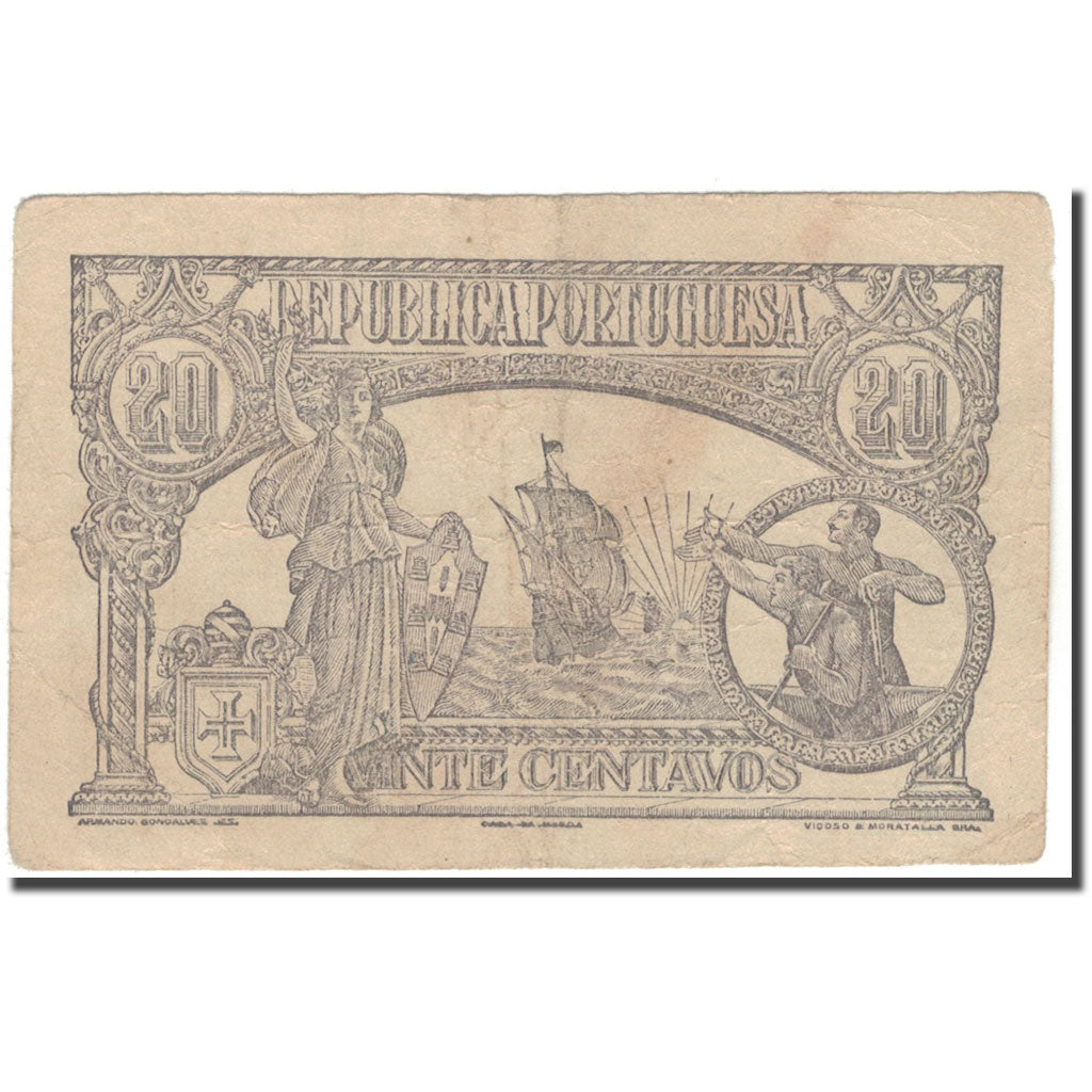 Banknote, Portugal, 20 Centavos, 1922, KM:100, VF(20-25)