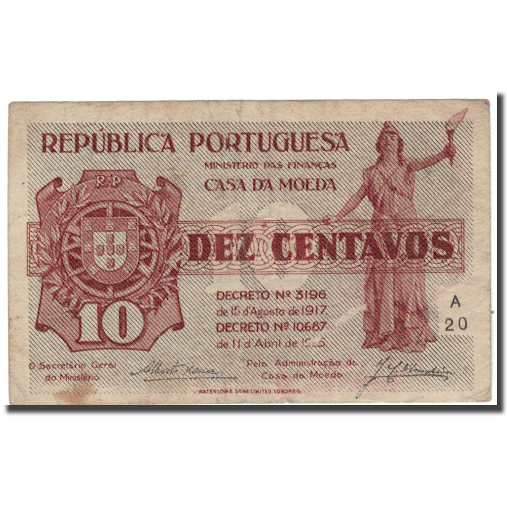 Billet, Portugal, 10 Centavos, 1925, KM:101, TB+