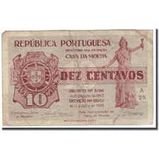 Banknot, Portugal, 10 Centavos, 1925, KM:101, VF(20-25)