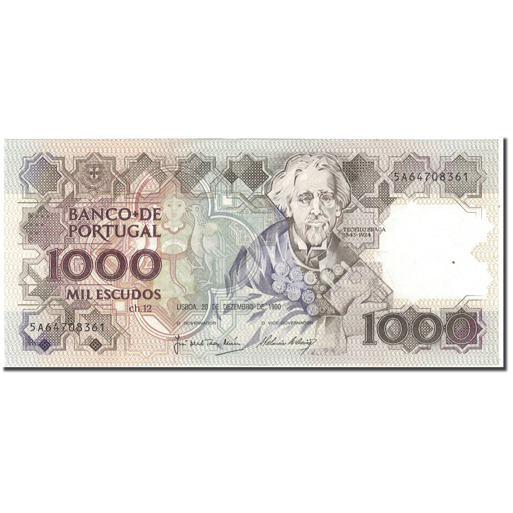 Geldschein, Portugal, 1000 Escudos, 1990-12-20, KM:181g, VZ+