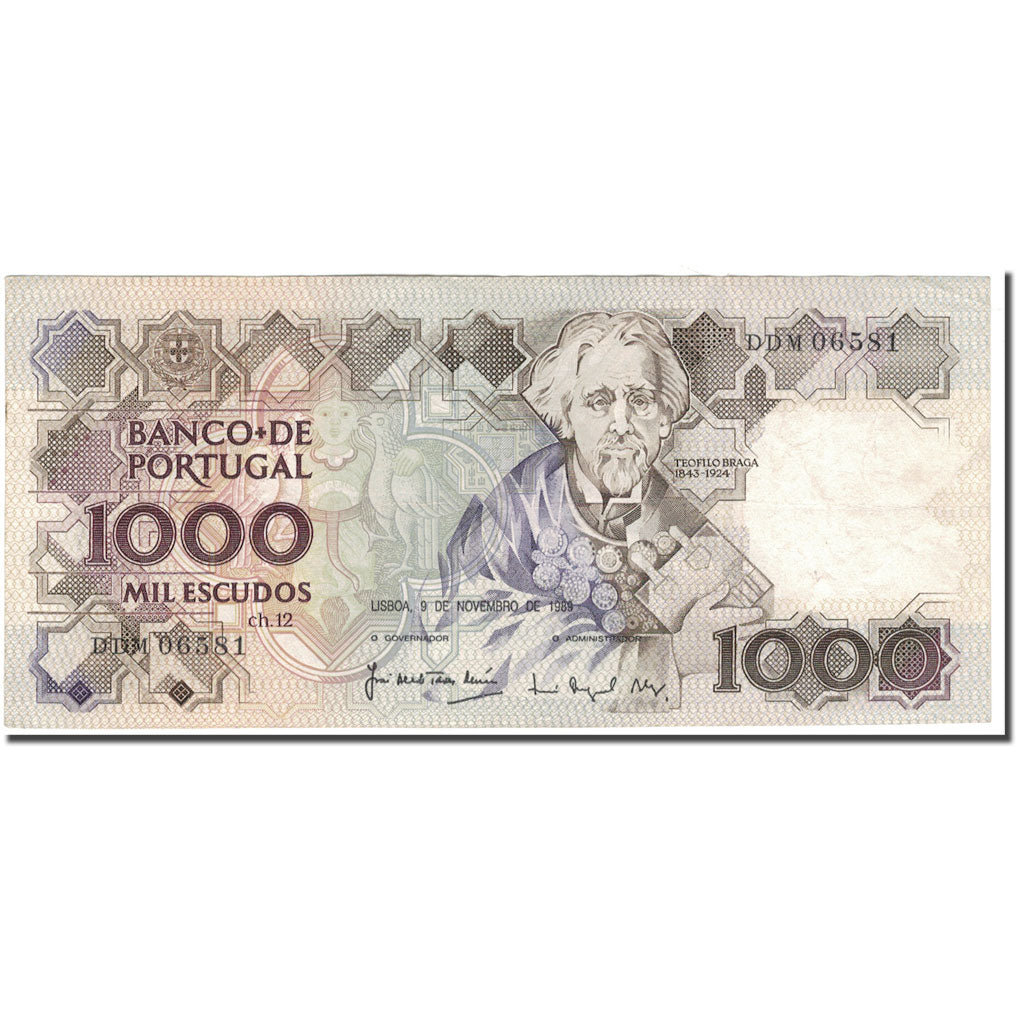 Geldschein, Portugal, 1000 Escudos, 1989-11-09, KM:181f, SS+