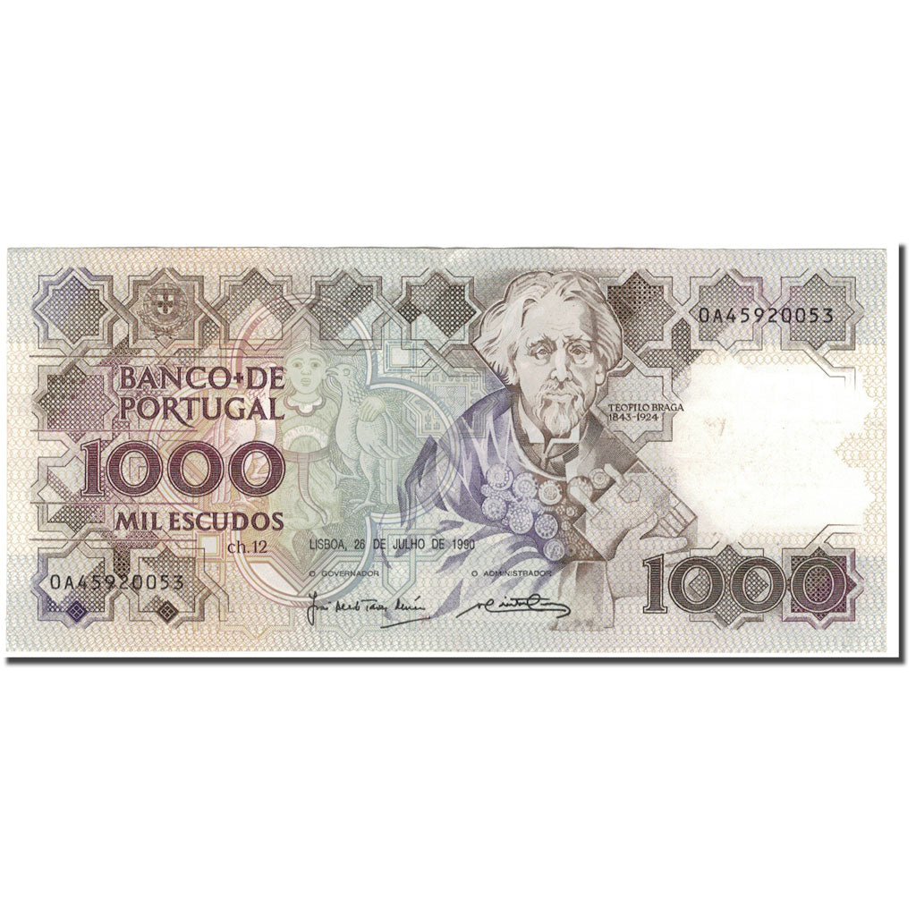 Geldschein, Portugal, 1000 Escudos, 1990-07-26, KM:181g, SS+