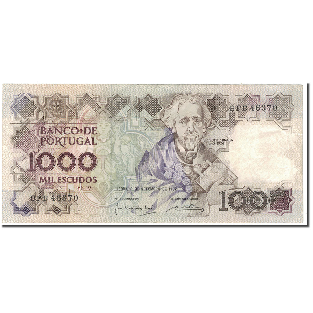 Banknote, Portugal, 1000 Escudos, 1987-09-03, KM:181c, VF(30-35)
