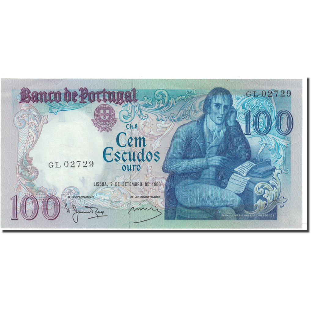 Biljet, Portugal, 100 Escudos, 1980-09-02, KM:178a, NIEUW